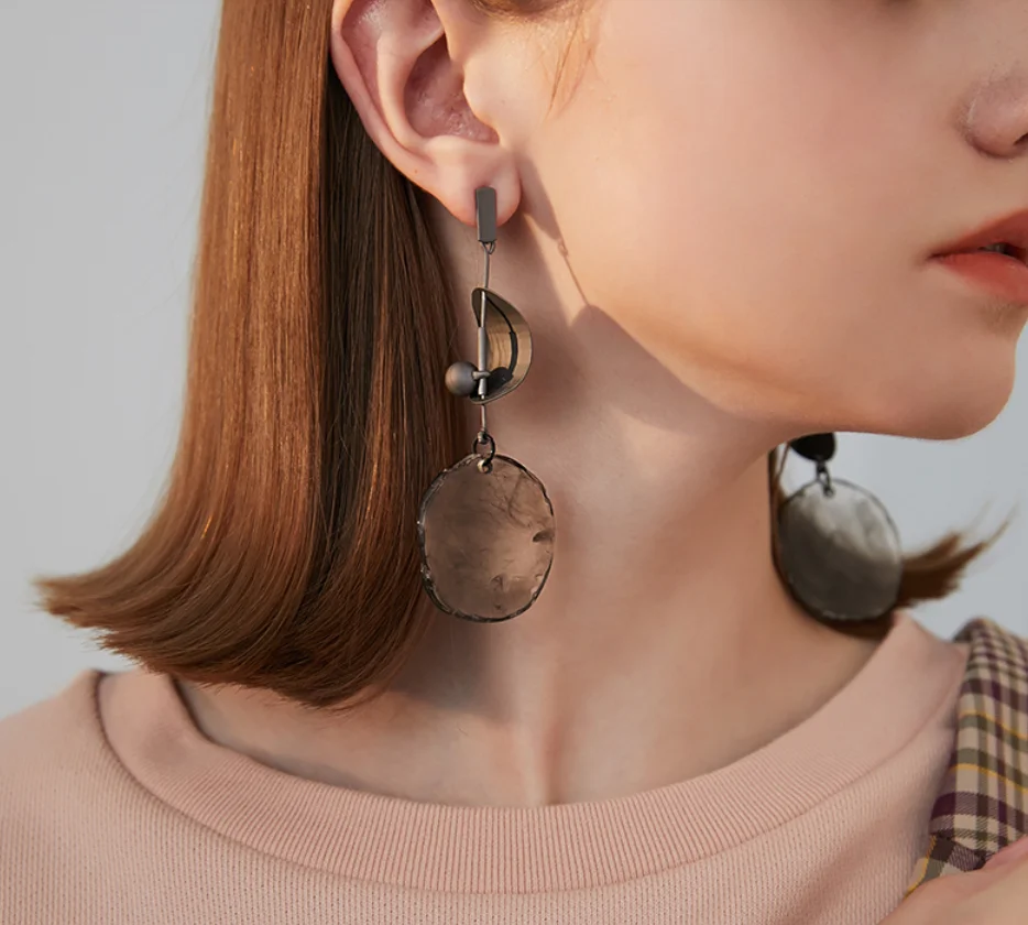 2023 new trend 925 silver needle tassel acrylic alloy retro simple Earrings for women Fashion Jewelry