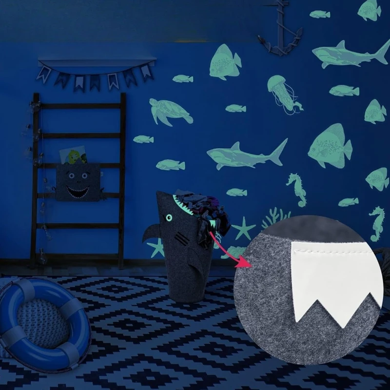 Shark Hamper, Unique Design, Large Durable, Ideal Storage, Laundry Hamper and Organizer help tidy up, for Clothes, Bedroom
