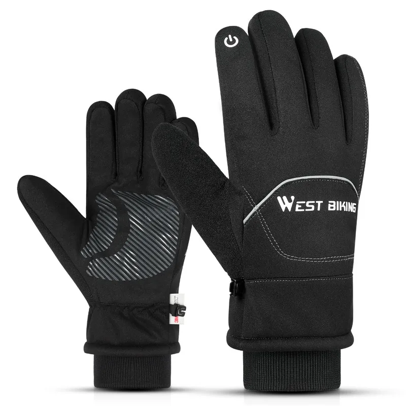 WEST BIKING Waterproof Bike Gloves Winter Warm Touch Screen Cycling Gloves 3M Thinsulate Thermal Sport MTB Road Bike Ski Gloves 2