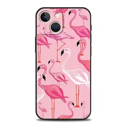 Flamingo Luxe Silicone Shockproof Phone Case - Pink Red - iPhone 12 Mini (A1)