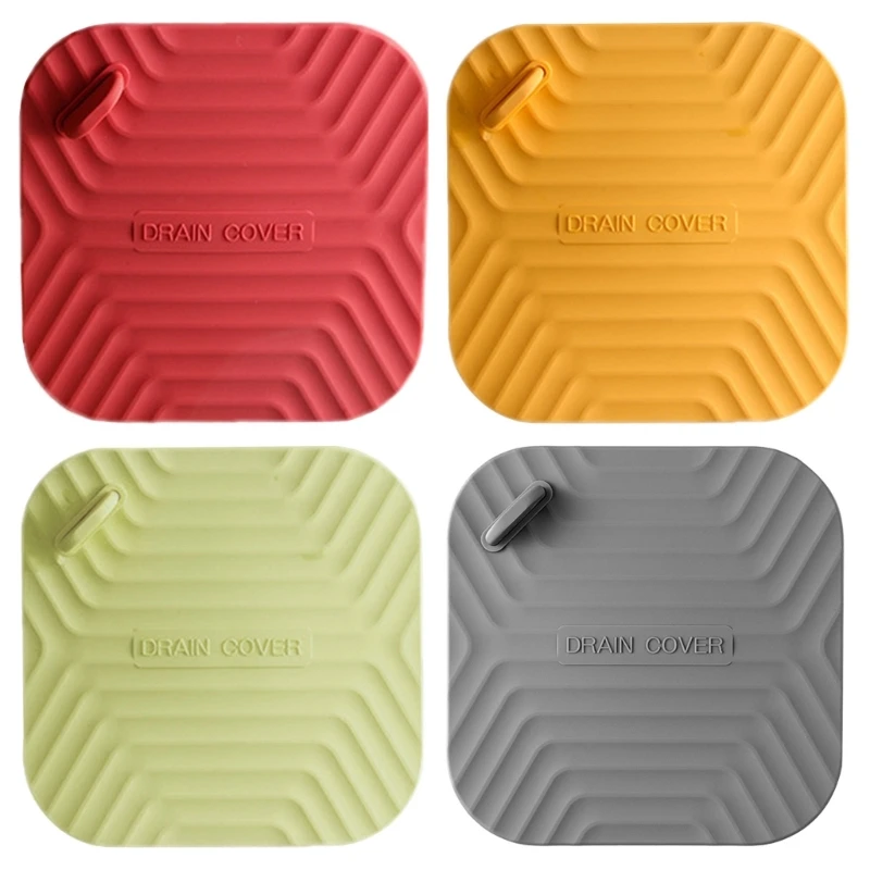 

Floor Drain Cover Square Silicone Drain Stopper Deodorant Sink Stopper Cover 594C