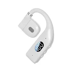 Wireless Bluetooth 5.4 HiFi Stereo Earbuds with Earhooks and Noise Reduction (White)