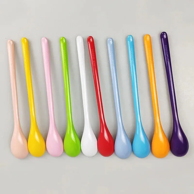 Children's home mixing long handled spoon, commercial catering spoon, creative colorful small spoon