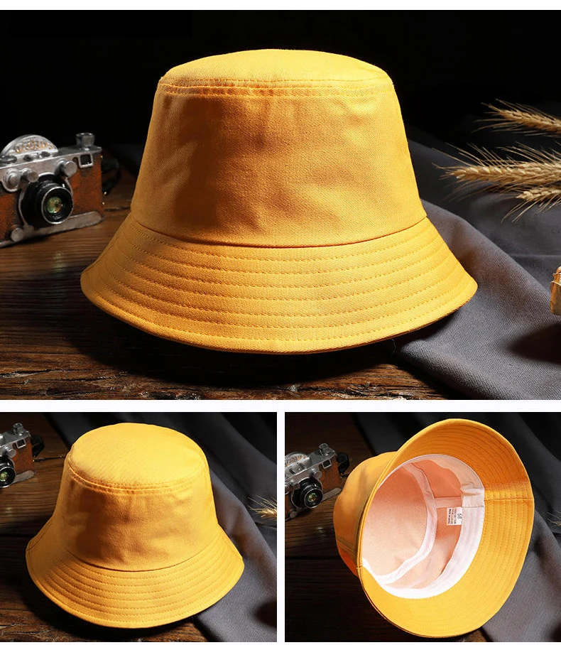 Custom LOGO Bucket Hat Women Men Hip Hop Beach Sun Hat Summer Sunshade Fishing Hats Casual Outdoor Fishermen Cap Panama 4