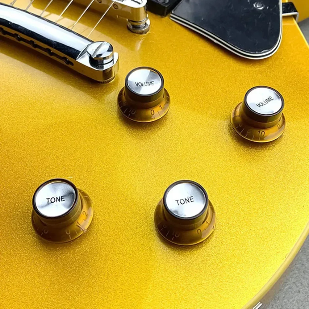 Manopole Per Chitarra Con Teschi Neri - Stile Gibson Les Paul - Diametro 6 Mm