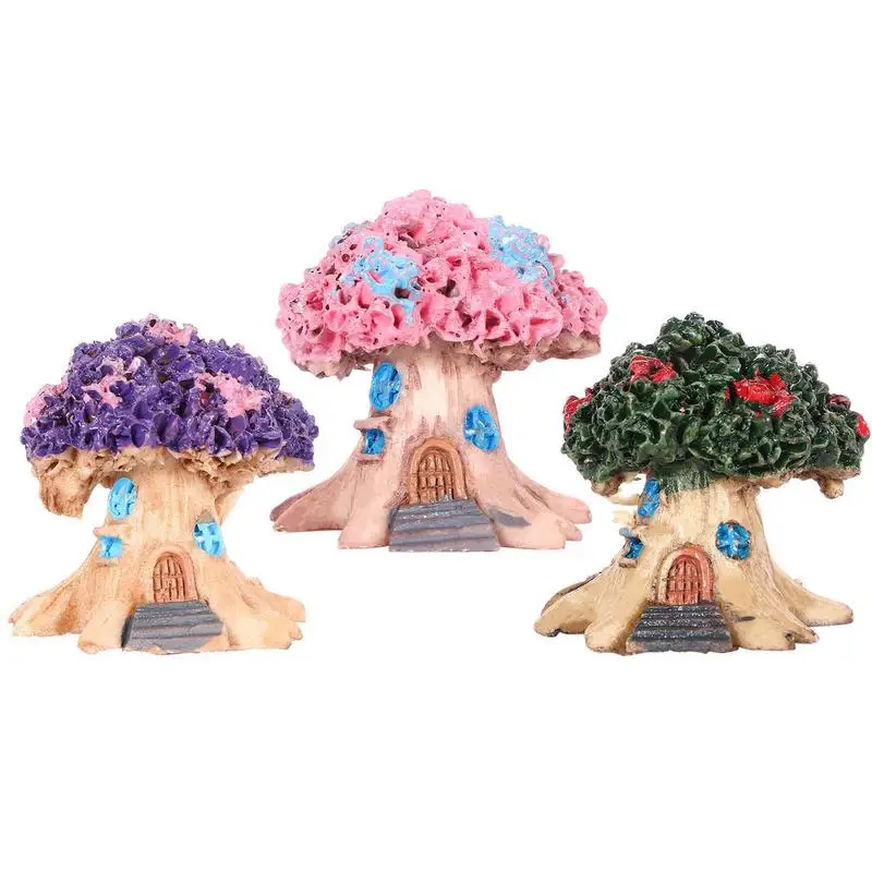 

Fairy Garden Miniatures 3PCS Resin Mini Resin Tree House Miniature Garden Accessories Decorations Craft