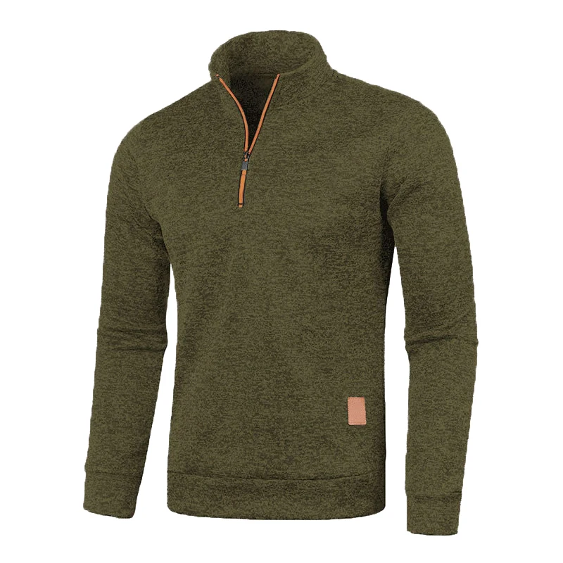 Description Picture 5 of item2024 New Arrive Winter Men's Fleece Thicker Sweater Coat Half Zipper Turtleneck Warm Pullover Male Slim Knitted Wool Sweaters