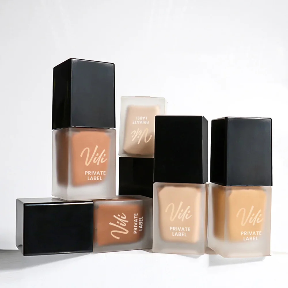 Private Label Liquid Foundation Custom Bulk 15ML Naturally Long-lasting Light Concealer with Dry Mixed Oily Skin Moist Makeup 2