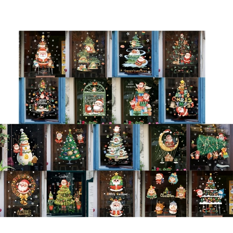 

Christmas Santa Window Stickers Wall Decoration Window Glass Sticker Ornaments
