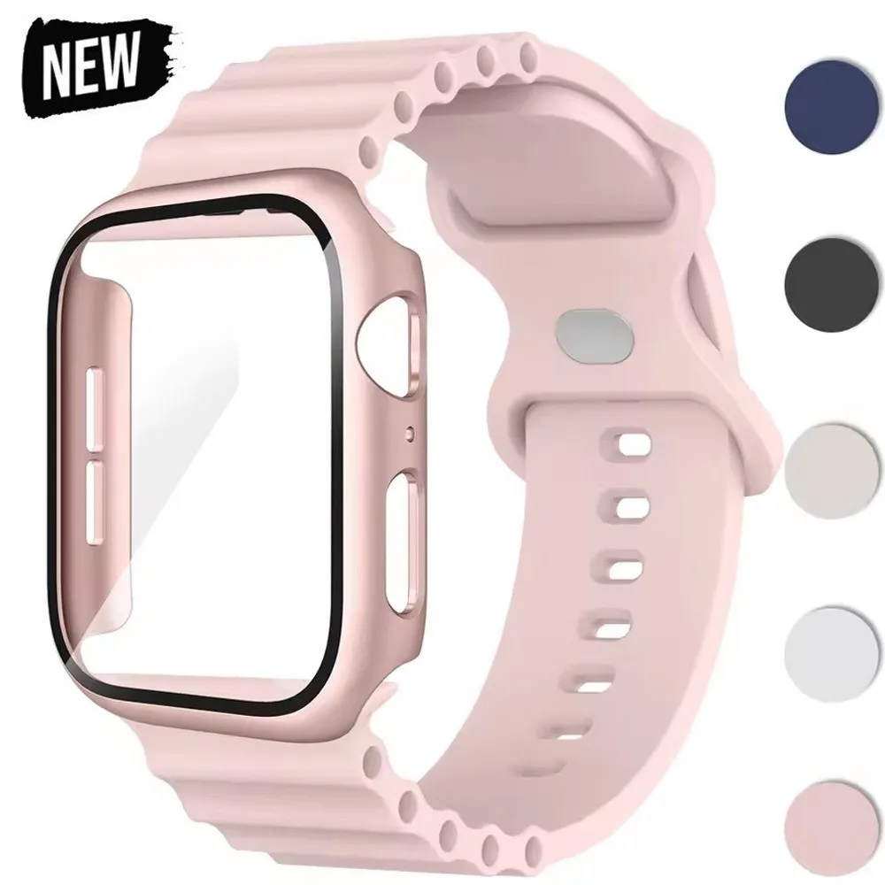 Premium Glass Case with Silicone Band - Stylish Protective Bracelet