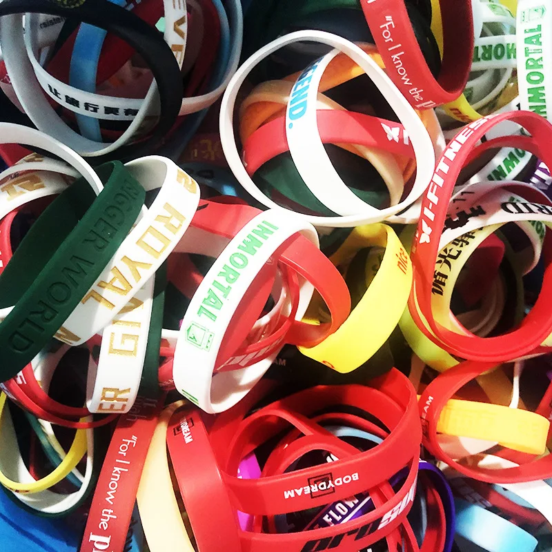 5pieces free samples Wristbands Custom Debossed Logo Filled
