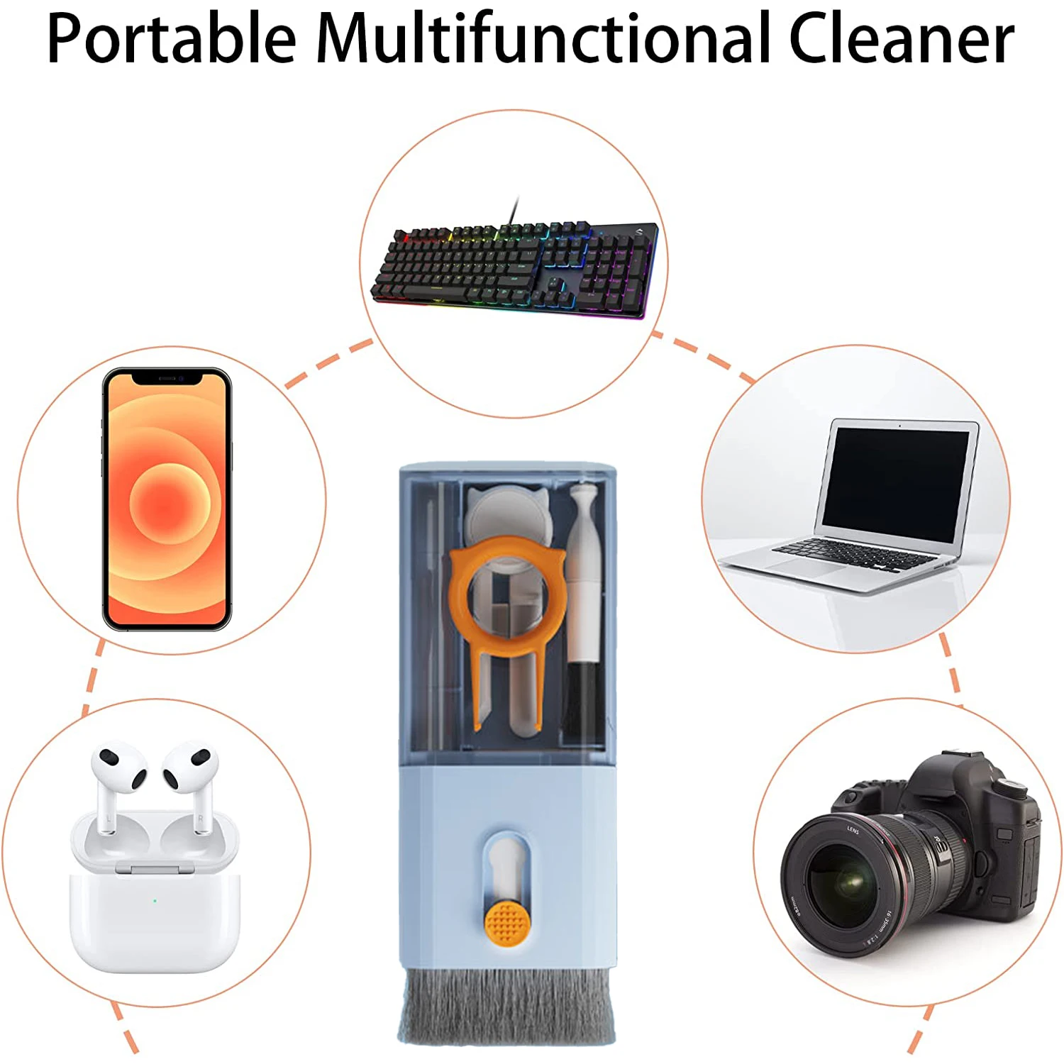 10 in 1 Bluetooth headset computer keyboard cleaning pen earplugs multifunctional storage screen cleaning brush set artifact