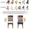 1PC Waterproof Dining Room Chair Cover Seat Covers Jacquard Solid Color Removable Washable Elastic Cushion Covers For Home Hotel 4