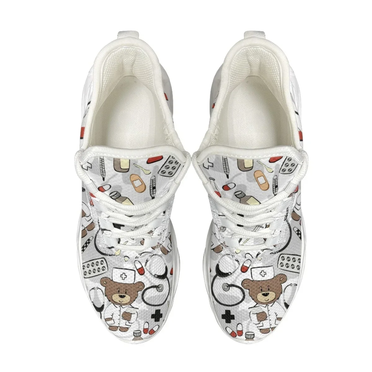 Nurse Shoes Women Print Breathable Sneakers Woman Slip-on Light Non-slip Flats Ladies Soft Bottom Casual Sports Shoes