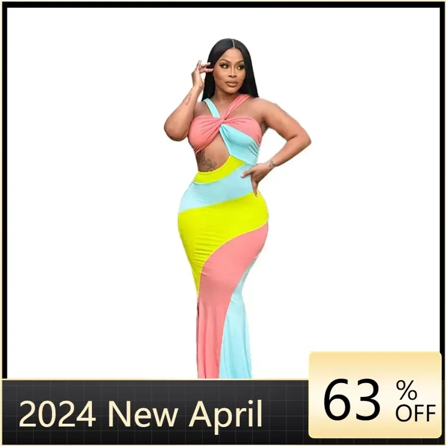 African Maxi Dresses for Women Summer 2024 Sexy Sleeveless Print Party Evening Long Dress Gowns Outfits Dashiki Africa Clothing trixie mattel collage sleeveless dress women s summer dresses elegant gowns