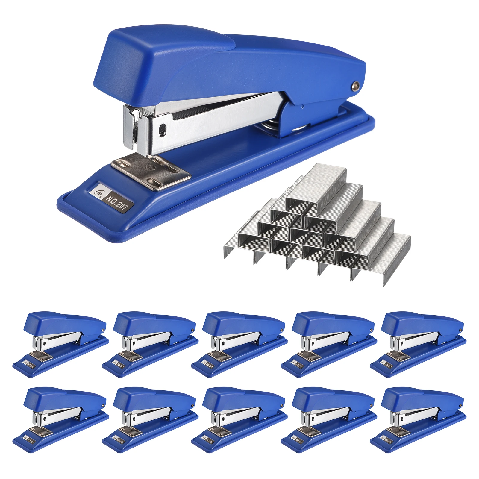 10Pcs Manual Staplers with 6000Pcs Staples Standard Desktop Stapler Binding Tools Stationery Office Accessories School Supplies