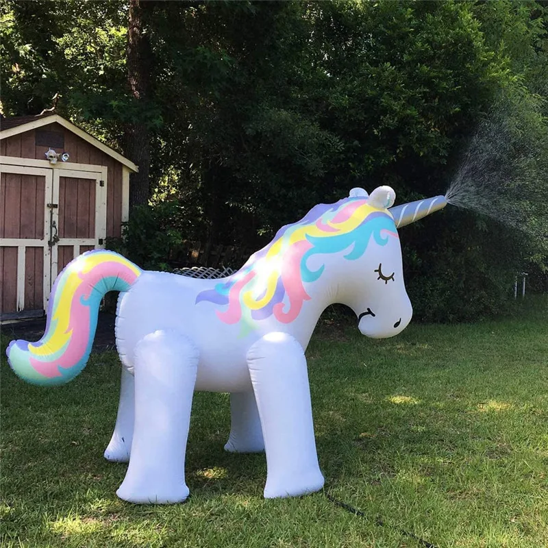 Inflatable Water Spray Unicorn Toy Inflatable Unicorn Floating Row Floating Bed Outdoor
