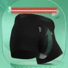 Man Sexy Magnetic Boxers HOOK LOOP Crotch Dual Penis Pouch Hole Lingerie Adjust Scrotal Support Varicocele Cure Gay Underwear 3