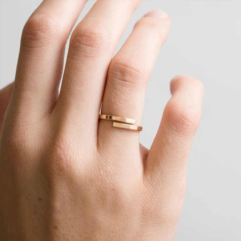 Minimalist Open Rings For Women Stainless Steel Gold Plated Ring Women's and Men's Finger Accessories Jewelry Gift