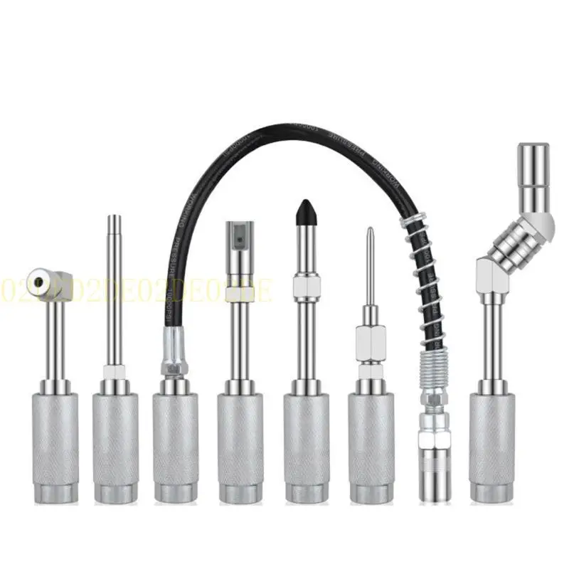 02DE Grease Guns Adapters Quick Release Lubrication Tool With Flexible Extension Hose