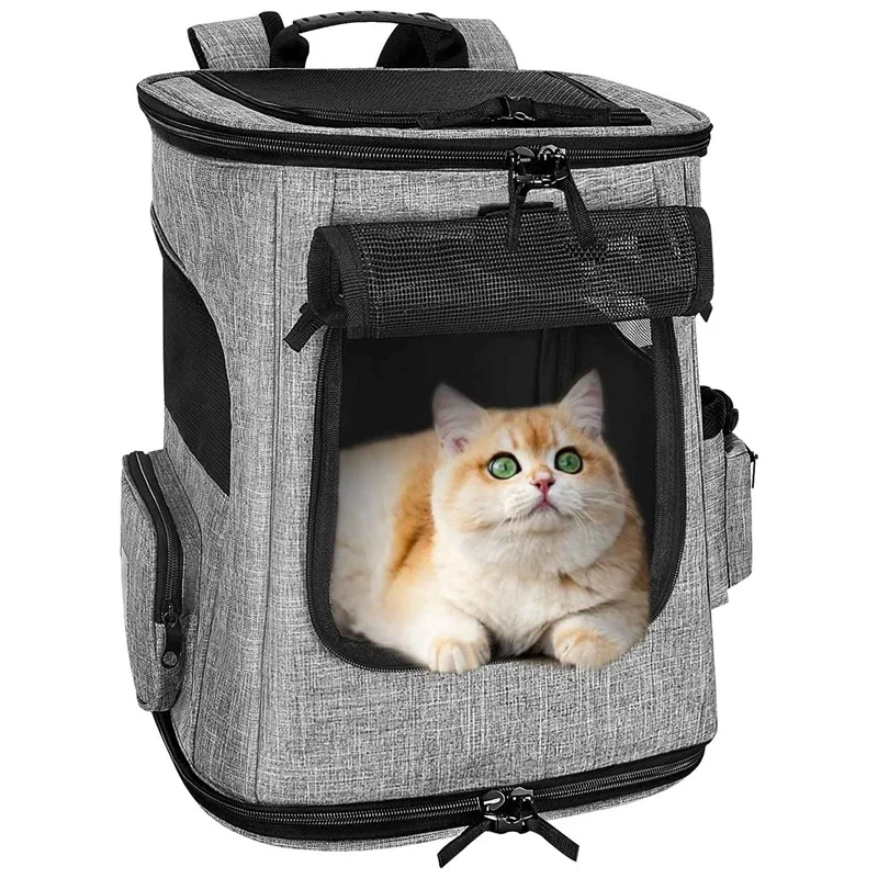 

Quality Cat Carrier Backpack, Portable Back Support Backpacks For Small Dogs Pets, Foldable Breathable Puppy Kitten Carrying Bag