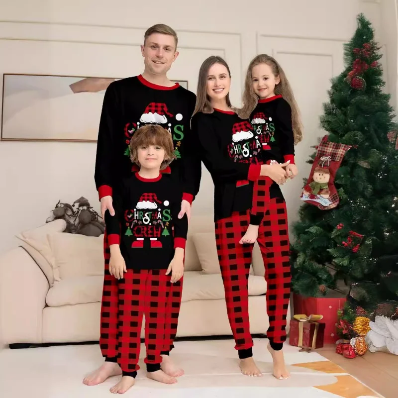 thumbnail image 2 of Conjunto de pijamas familiares de Feliz Navidad, conjuntos para padres e hijos, traje informal de 2 piezas, mameluco para bebé, pijamas suaves y cálidos, aspecto navideño familiar, 2 of 5