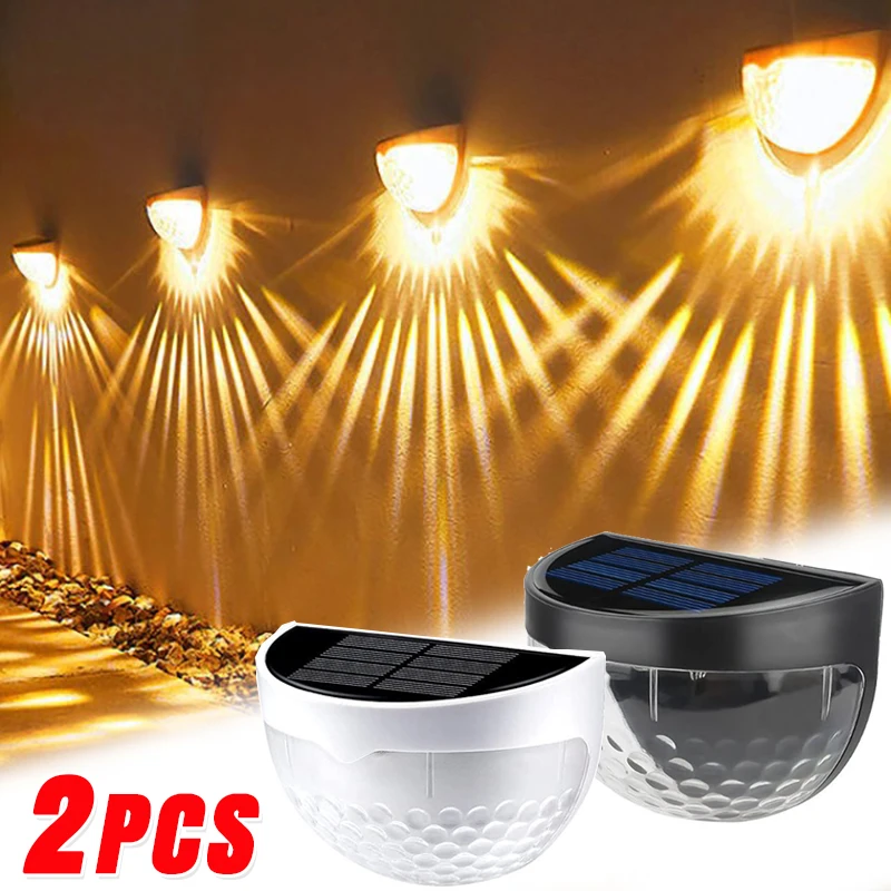 2Pcs Led Solar Fence Light Lampada Da Parete Solare Da Giardino Impermeabile Per Esterni Per Scale Step Fence Yard Pathway Decoration Lighting Lamp
