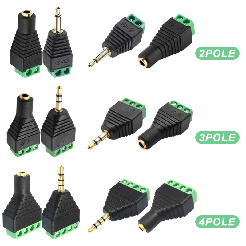 2/4/8 Stücke Kopfhörer Audio Jack 3,5mm Stereo Audio Adapter Stecker 3-polig Mono Kanal Stecker Stecker