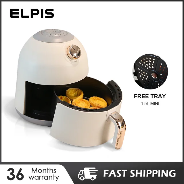 ELPIS 1.5L Mini Air Fryer Lightweight Cute Oil Free Air fryer