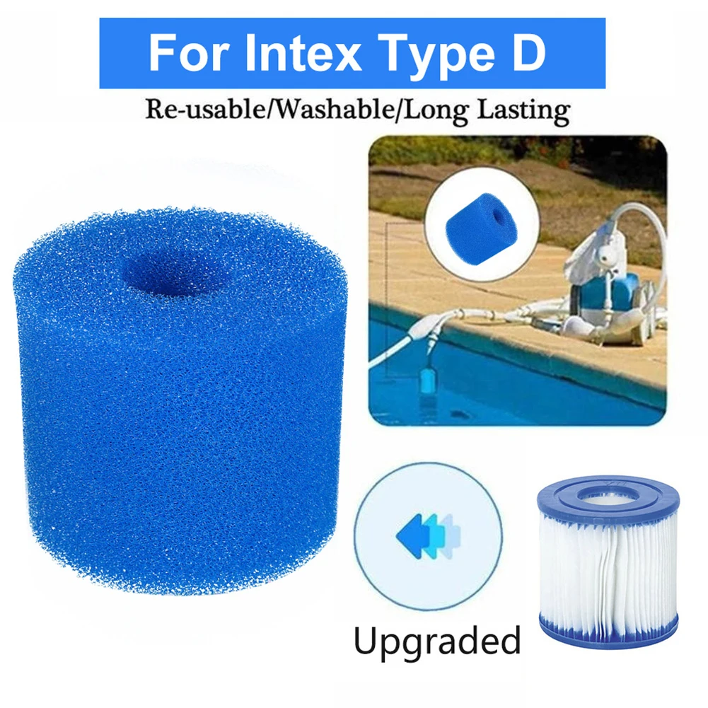 Swimming Pool Filter Sponge,1pcs,Washable,Reusable,For Intex Type I/II/VI/D