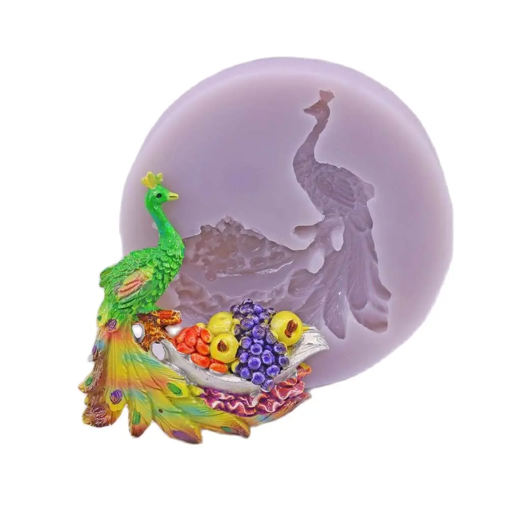 

Auspicious Bird Silicone Fondant Mould Sugarcraft Icing Cake Decorating Topper Chocolate Candy Tool Peacock