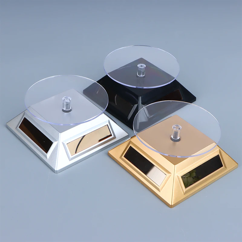Solar Showcase 360 Rotating Turntable Jewelry Watch Ring Phone Rotating Display Stand Jewelry shelves and props Watch Ring