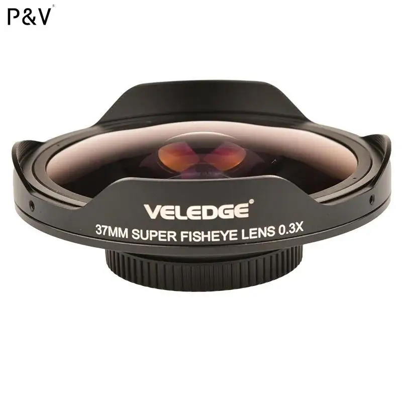 

37MM/43MM Vlogmagic 0.3X HD Ultra Fisheye Lens Adapter with Hood Only for Video Cameras Camcorders Low-Dispersion Glass