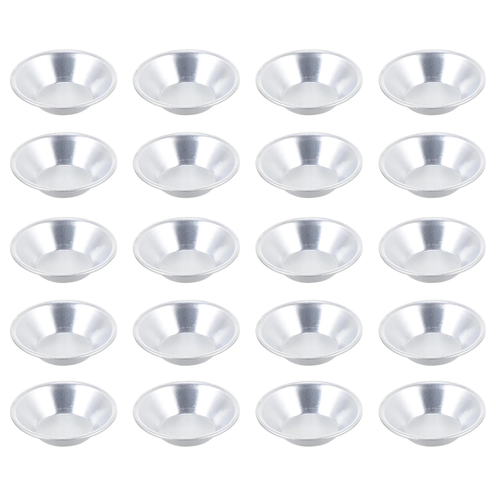 

20 Pcs Egg Tart Base Baking Flat Skillet Pie Molds Cake Cupcake Trays Metal Jelly Aluminum Alloy Non Stick Kitchen Gadget