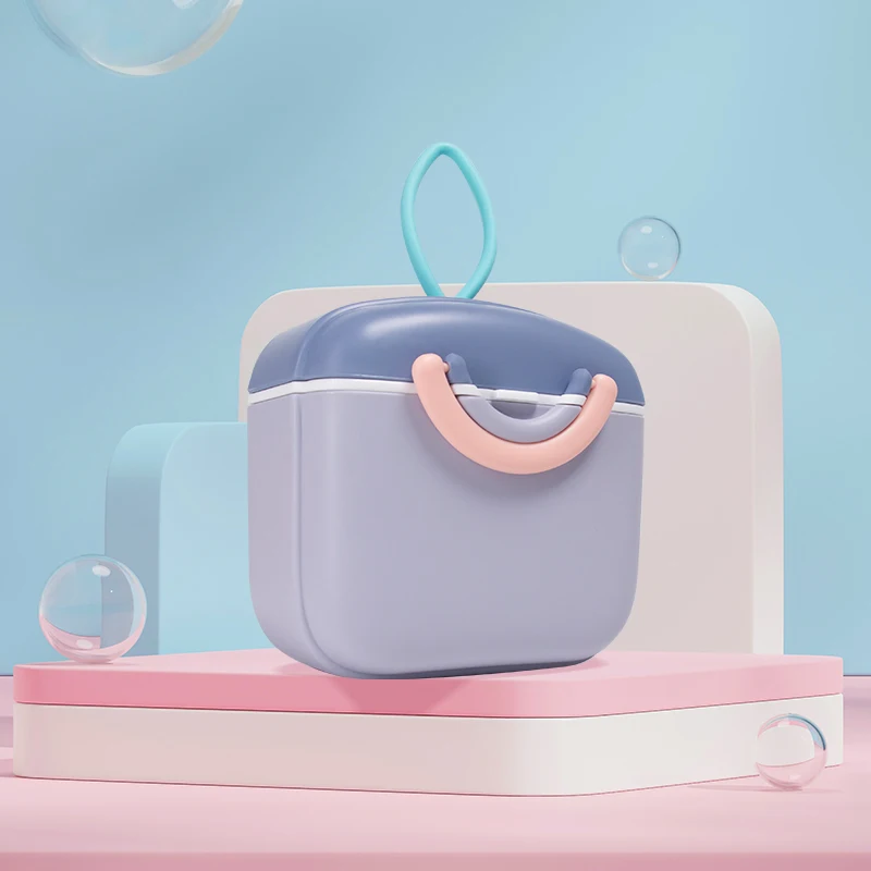 1pcs Milk Powder Box Baby Travel Portable Food Storage Box Simple Candy Colored Double Ring Safety Sealed Milk Powder Can No Bpa 4