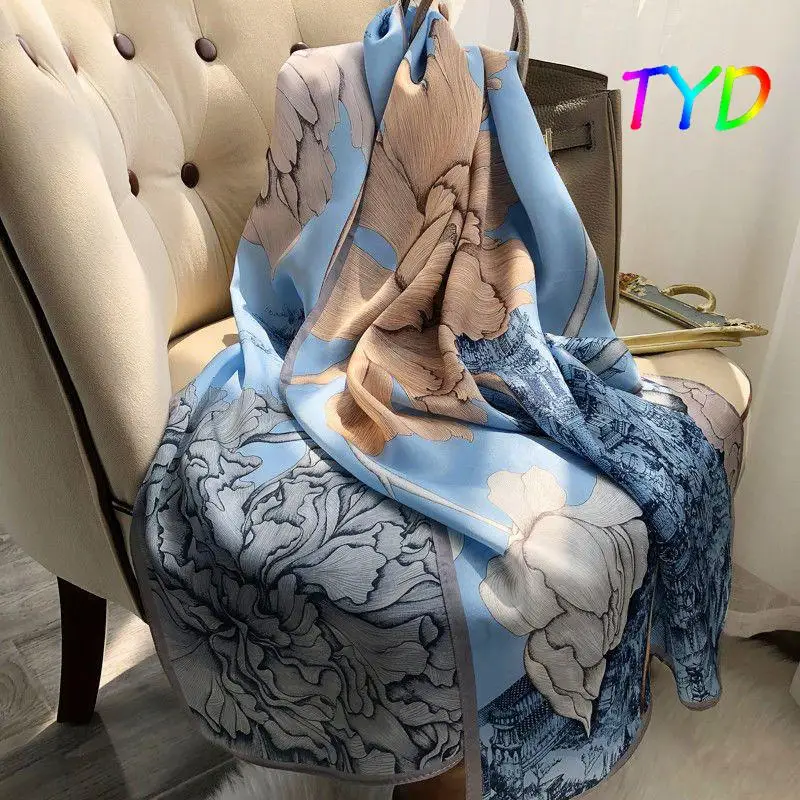 

Luxury Brand Large Silk Scarf Women Fashion Print Shawls And Wrap Bufanda Foulard Female Beach Scarves Thin Soft Stoles Bandana