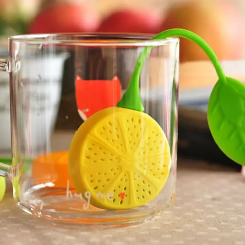 2Pcs Silicone Tea Infuser Reusable Tea Bags Loose Leaf Strainer Cute Lemon Silicone Bag Herbal Spice Filter Accessories