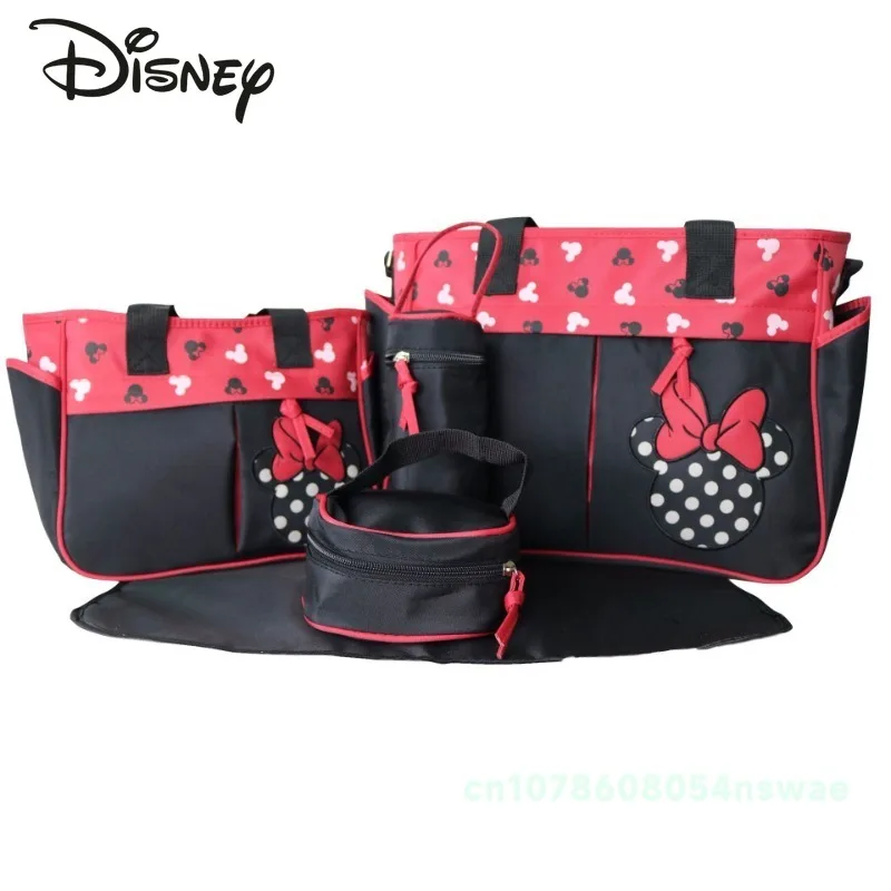 Disney Mickey's New Diaper Bag Handbag Luxury Brand Cartoon Fashion Baby Bag 5-piece High Capacity Baby Diaper High Quality Diaper Bag