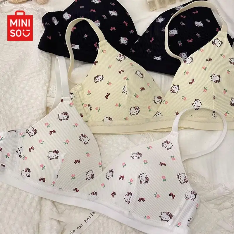 

Милая Мини-Бюстгальтер Sanrio Hellokitty нижнее белье аниме мультфильм милый бюстгальтер маленькая грудь тонкое без стального кольца Подарки для девочек