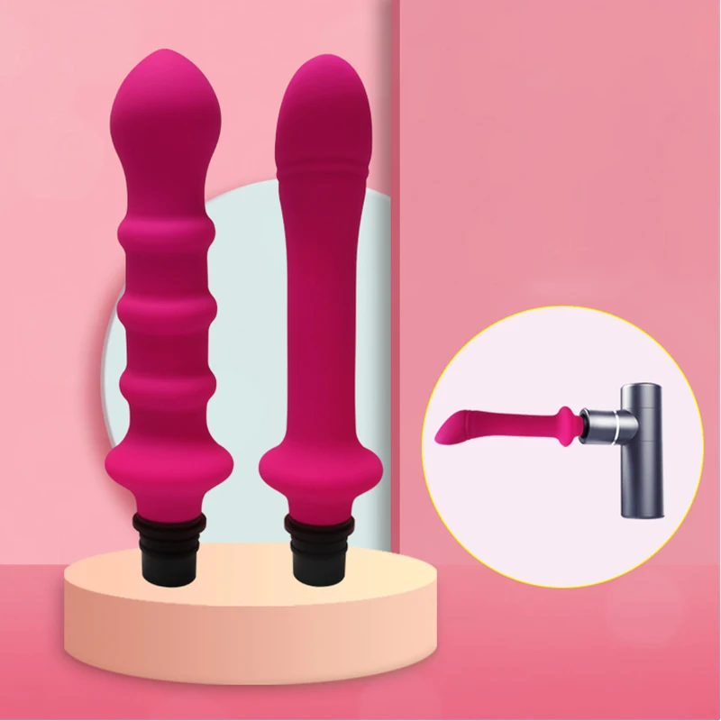 Threaded Silicone Fascia Gun Massage Head Set of 2 With 3 Sizes Of Connectors 12-13mm/15-16mm/18-19mm Fascia Gun Massage dildo