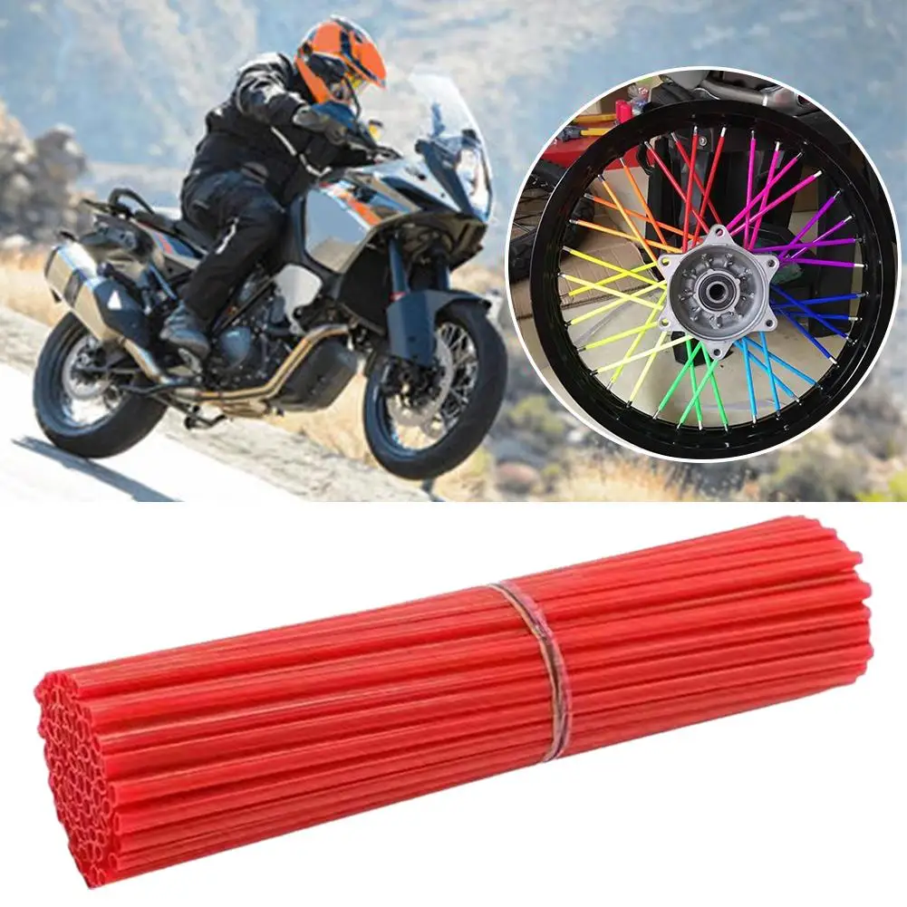 Bicycle Wheel Protector Wraps 24cm Wheel Rim Spoke Wrap Kit for Motorcycle Bike Color Rims Skin Trim Covers Pipe