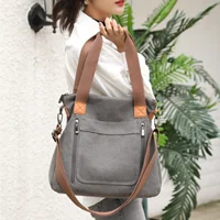 Sac à main polyvalent pour femmes, sac à bandoulière décontracté en toile de grande capacité 2