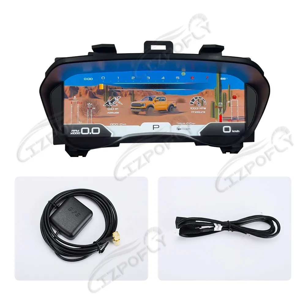 Pantalla LCD para el Tablero de Instrumentos de Ford Everest/Ranger T7 T8 2016-2021, Velocímetro Digital, Panel de Instrumentos Virtual 5