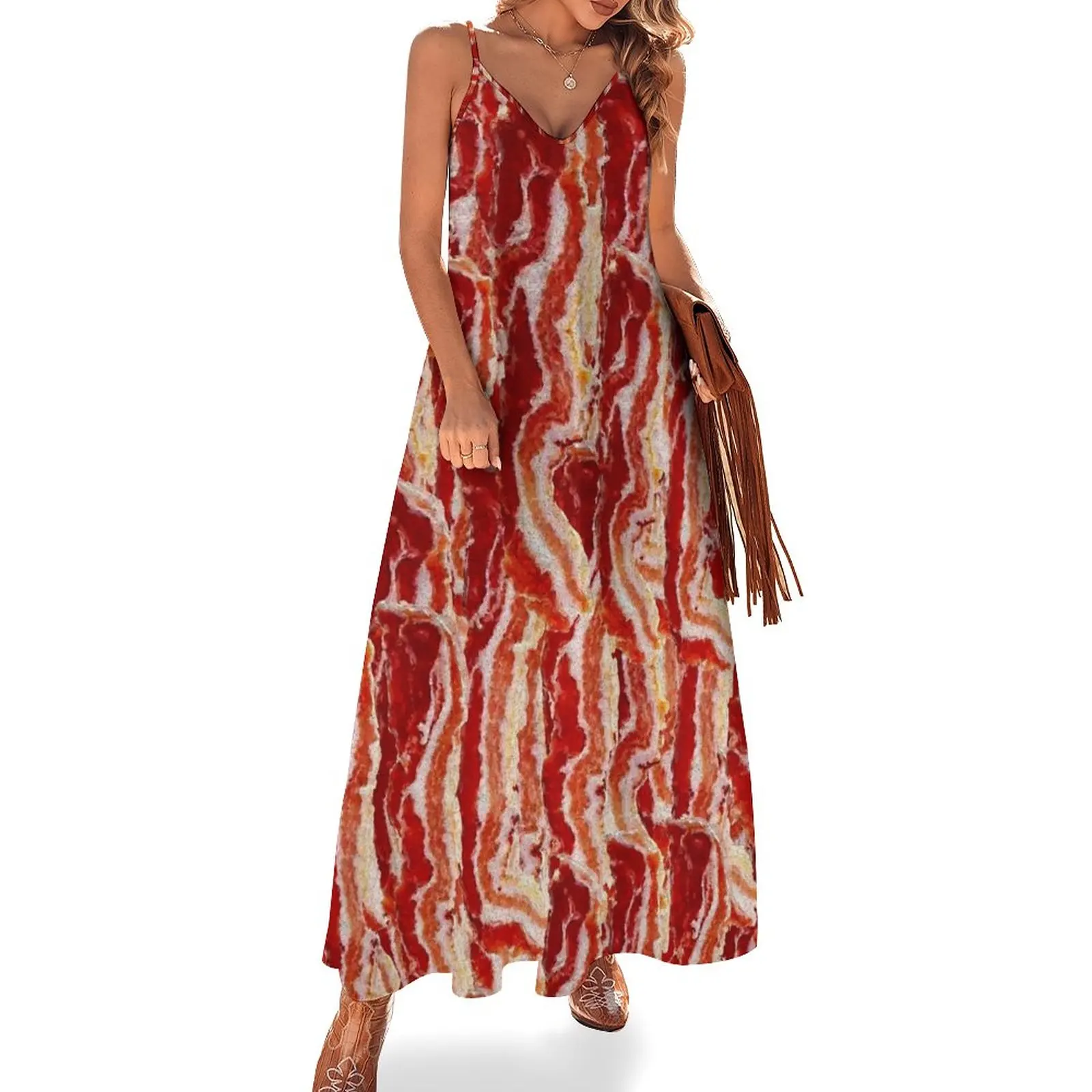 

Fun With Bacon Sleeveless Dress dresses summer birthday dress for women womens clothing Summer women's clothing