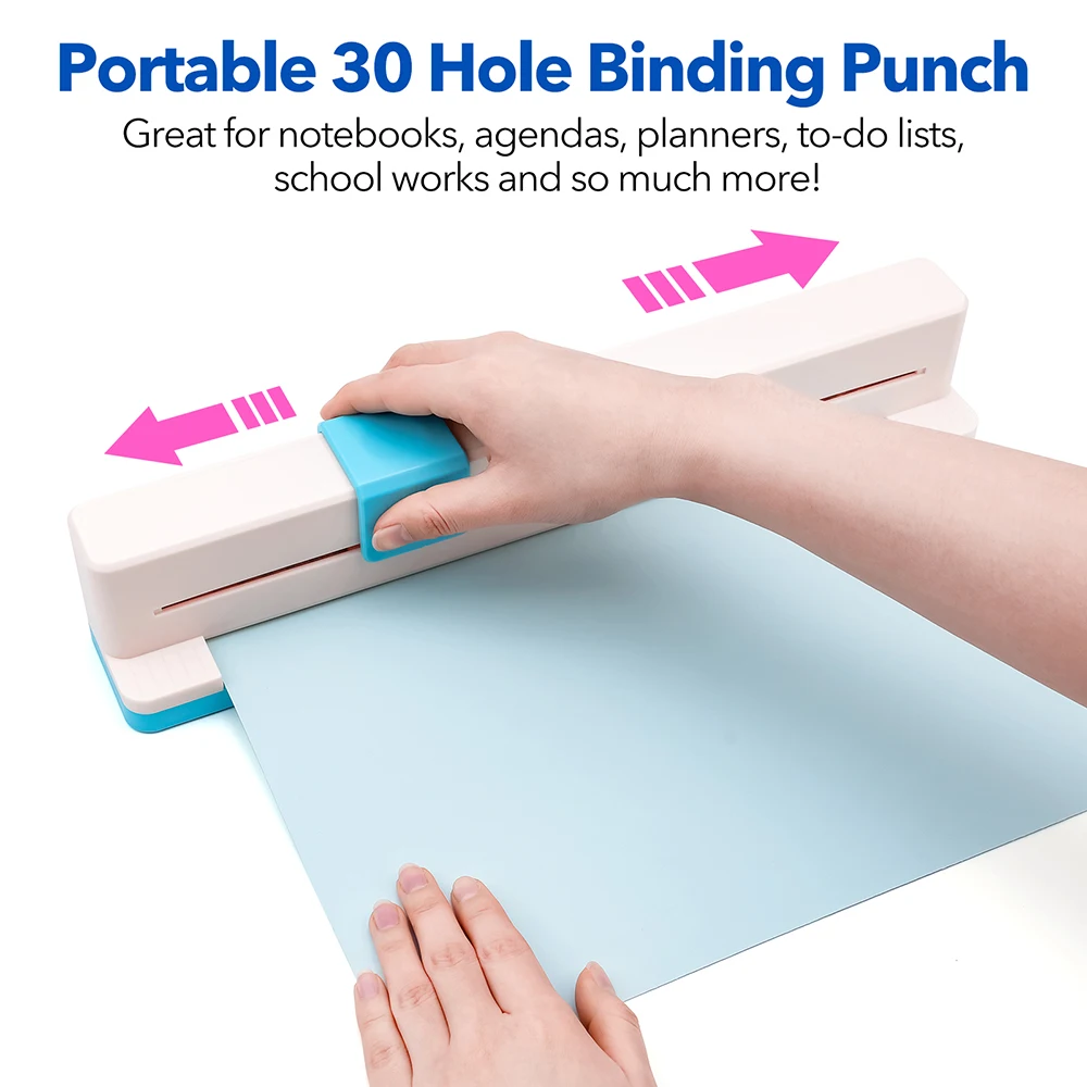 30 Hole Punch Binding Machine, Hand Push Loose Leaf Hole Punch, A4 A5 A6 A7 B5 B6 B7 Book Binder Notebook Coil Spiral Binding - 5