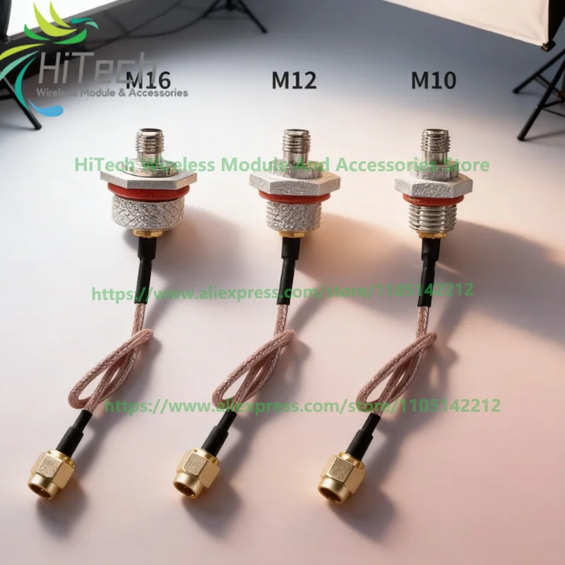 2pcs 5CM/10CM/15CM/20CMM10 M12 M16 SMA 여성용 RP-SMA - SMA 남성용 연장 코드 케이블 피그테일 RG316 방수 박스 라우터용