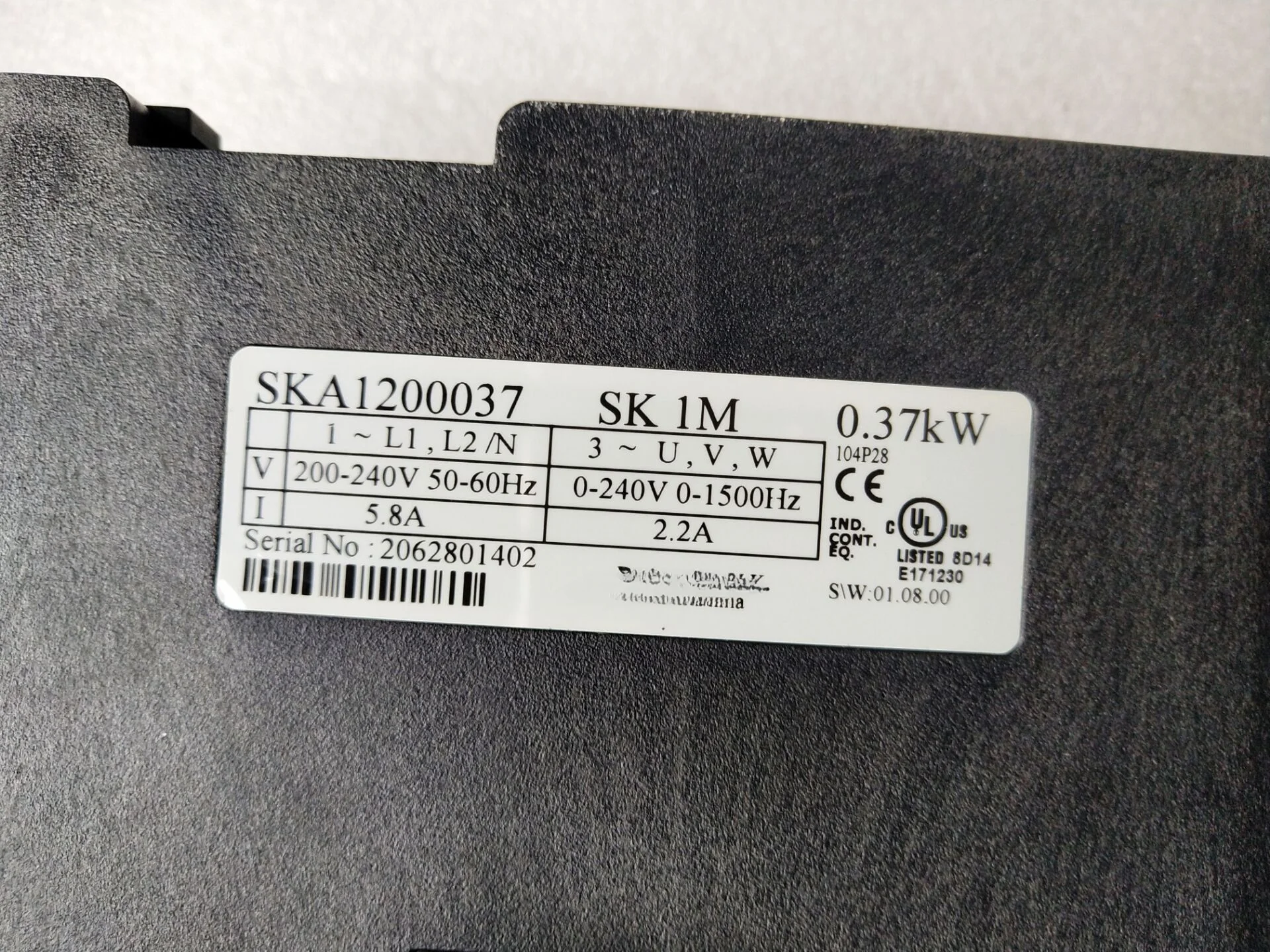 

SKA1200037 0.37KW 220V Inverter , Test Goods , Free Shipping