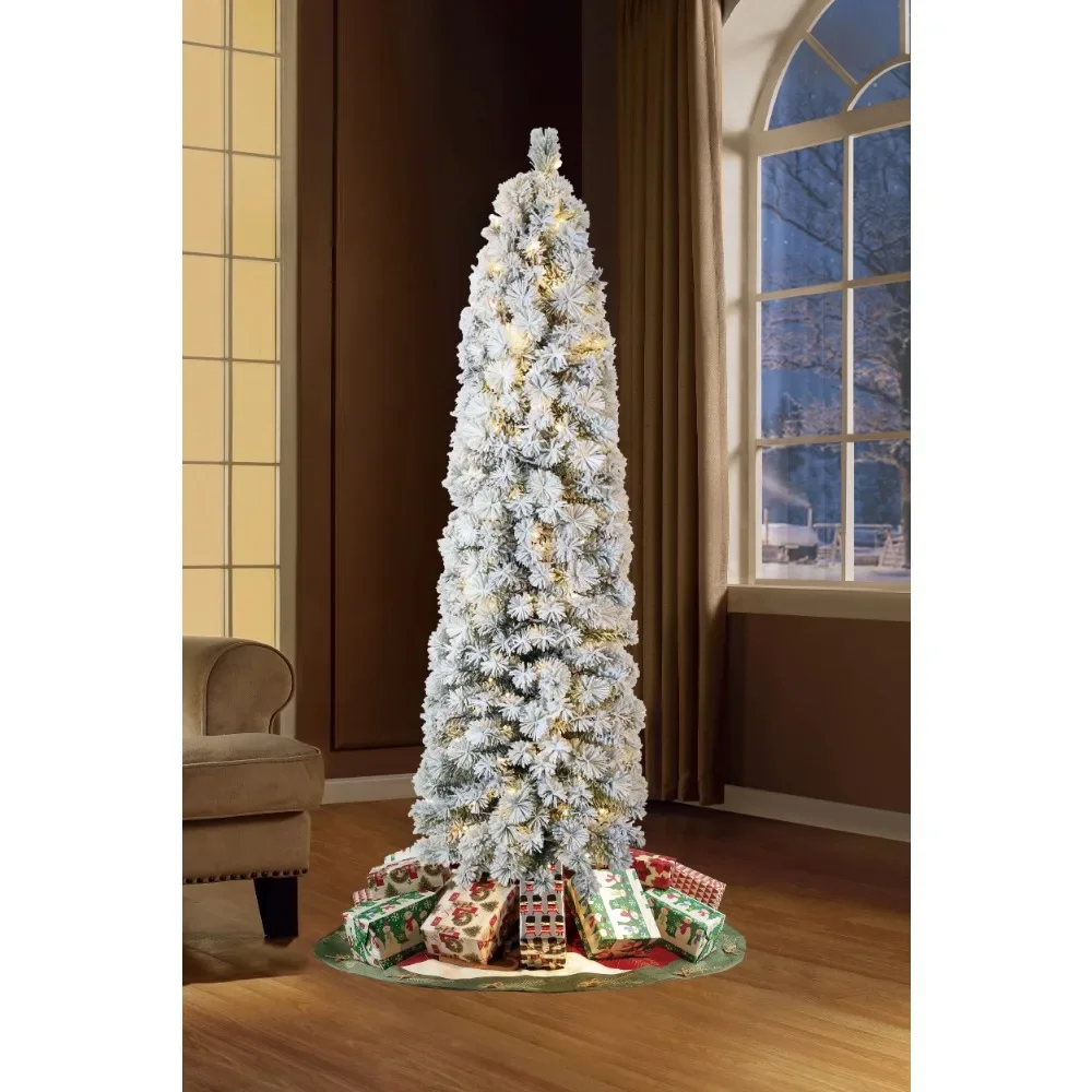 

Christmas tree Pre-Lit With 190 Warm White LEDs Decoration Free Shipping Decorations Ornaments Pine Decor Village Big Artificial