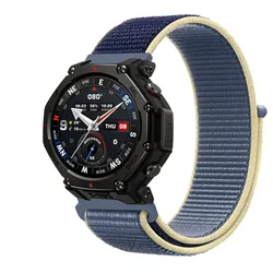 Nylon Loop Strap - Durable & Comfortable Bracelet in 20mm/22mm Sizes - 22mm width (Ice Ocean Blue)