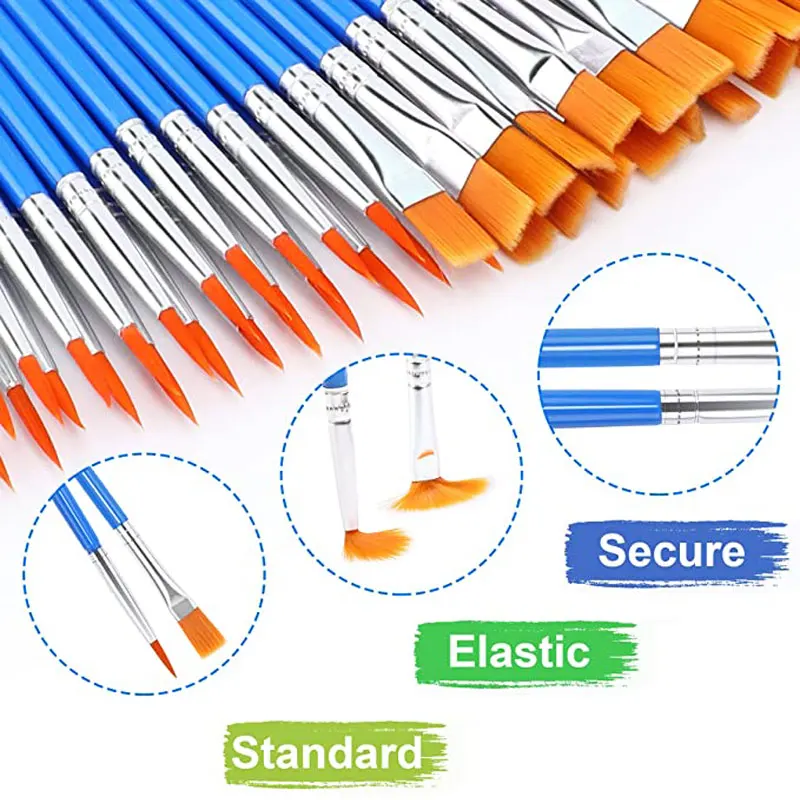 20 Pcs Paint Brush Set for Acrylic Painting Watercolor Painting Brushes  Acrylic Brushes for Oil Watercolor Miniature Detailing